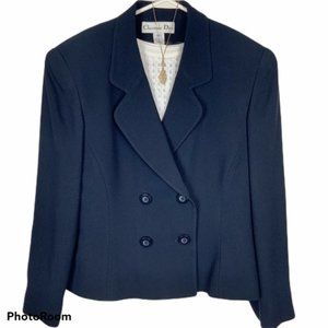 CHRISTIAN DIOR vintage navy blazer / jacket SZ 12